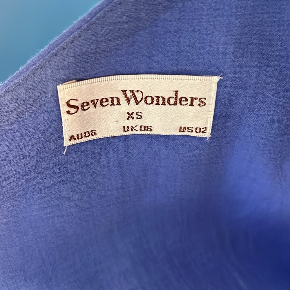 Seven Wonders Blue One Shoulder Cropped Top - Size XS - Picture 4 of 4